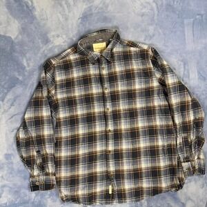 Weatherproof blue plaid button up shirt men's Size XL